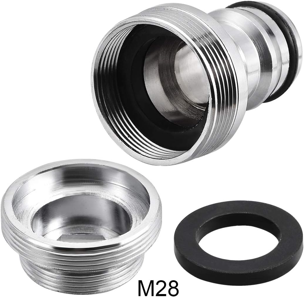 sourcing map Garden Hose Quick Connect Nickel-Plated Water Hose Fitting Connectors M28 Male Threaded Adapter - Image 4
