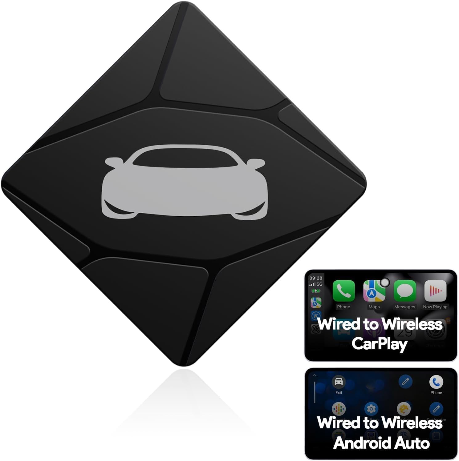 FBINSE Wireless CarPlay/Android Auto Adapter - Wireless Car Adapter/Dongle, Supports Wired CarPlay/Android Auto Cars