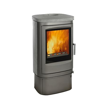 Varde Kaminofen 'Fuego 1' mit Sichtfenster, Specksteinplatten und Rüttelrost (Konvektionsofen)