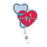 Arakulago EKG Heart Badge Reel Retractable Funny