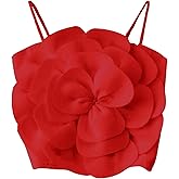 GORGLITTER Women's Flower Backless Summer Going Out Crop Tops Trendy Y2K Boho Sleeveless Cute Vacation Dressy Tube Top