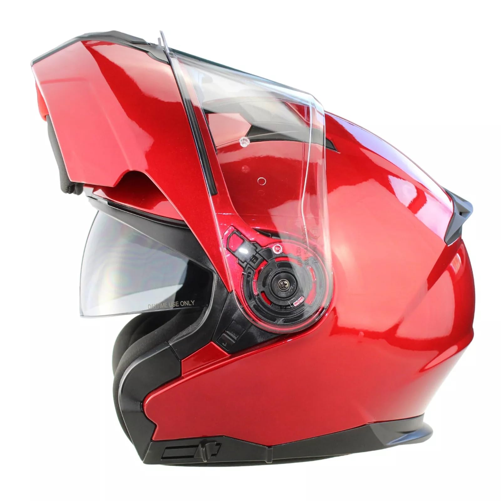 3GO E335 Motorcycle Helmet Burgundy Full Face Modular Sun Visor ECE ACU Gold Approved Bike Racing Crash Protector (XL (61-62 CM)) - Burgandy - XL