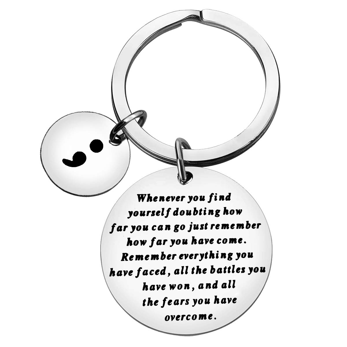 Baipilu Suicide Prevention Awareness Keyrig Gift for Women Men Inspirational Semicolon Keychain Gifts Depression Awareness Present Encouragement Mental Health Keyring Gifts Christmas Birthday Present