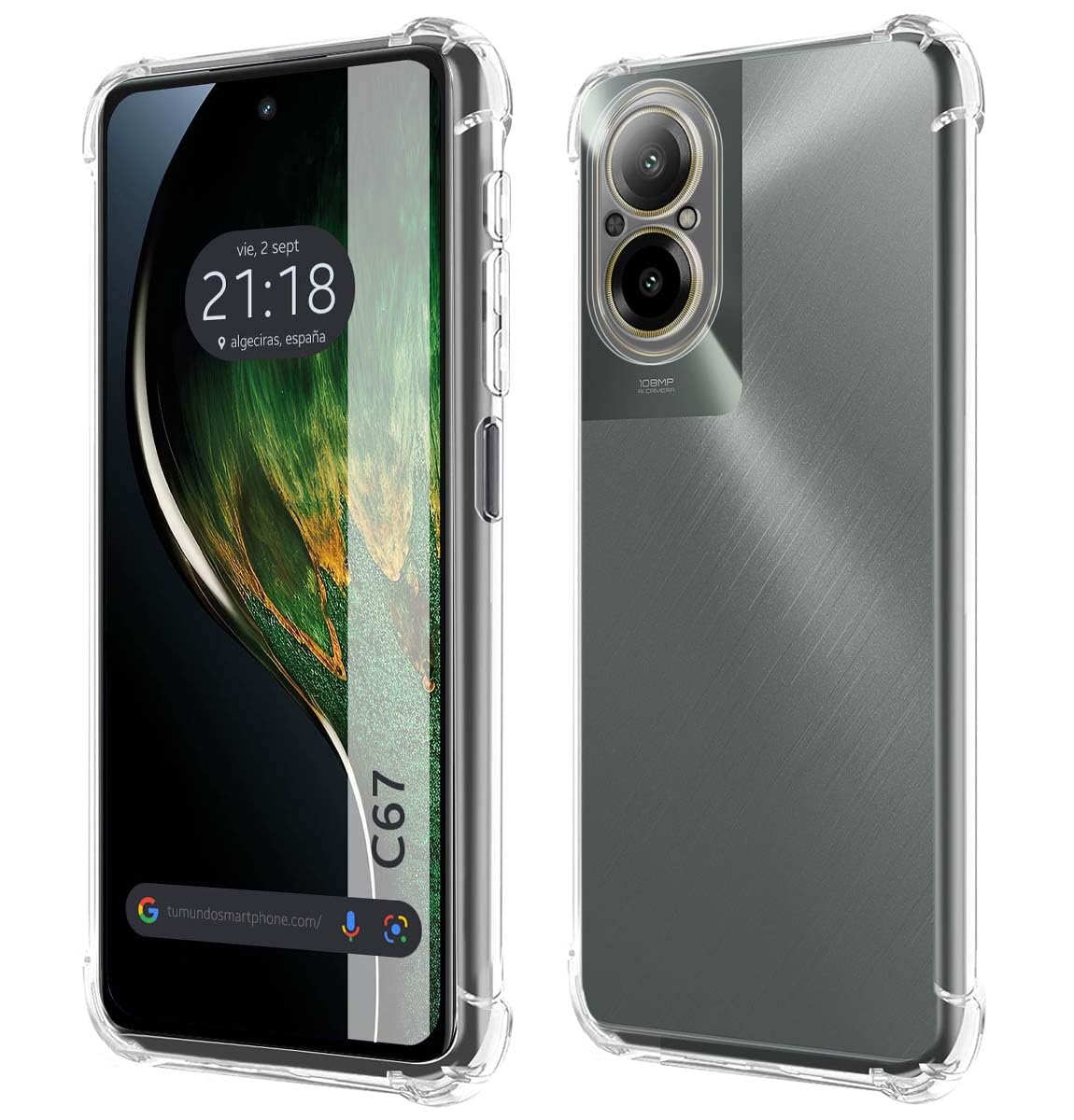 Tumundosmartphone Transparent Anti-Shock Silicone Case for Realme C67 4G