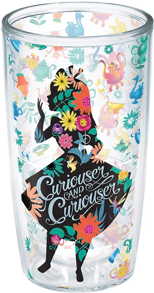 Tervis Made in USA Double Walled Disney - Alice in Wonderland - Curiouser Insulated Tumbler Cup Keeps Drinks Cold & Hot, 16oz, Unlidded