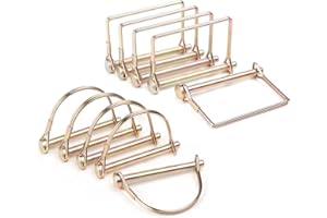 CZC AUTO Shaft Locking Pin 10 Pieces Trailer Coupler Pin, Dia 1/4 Inch Safety Coupler Pin for Farm Lawn Garden Wagons Trailer