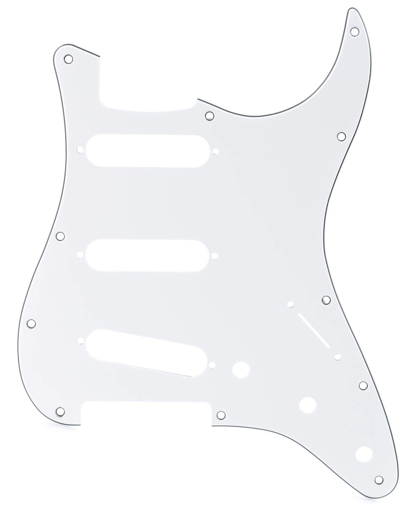 Fender Pickguard, Stratocaster® S/S/S, 11-Hole Mount, W/B/W, 3-Ply