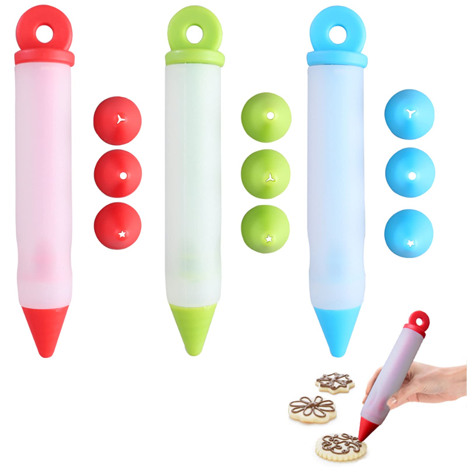 3 Pcs Silicone Cake Decorating Pen for Pastry Decorating Chocolate Cream Icing DIY Writing and Decoration