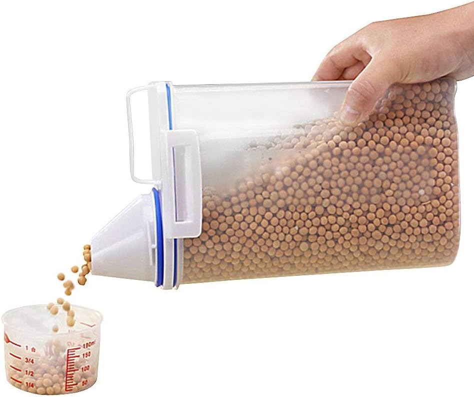 Yunhigh Plastic Cereal Container Kitchen Food Storage Container with Measuring Cup- 2L