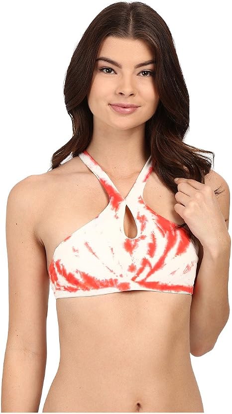 Amazon ラッキーブランドwomen S Fireworksタイダイハイネックビキニトップwith Strappy Back Us サイズ S カラー レッド ビキニ セパレーツ 通販