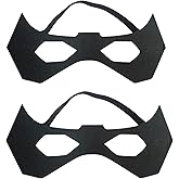 SOUTHSKY Black Eye Masks Superhero 2pcs Half Face,Bat Eyemask for Halloween,Festival,Carnival,Fancy Dress,Party