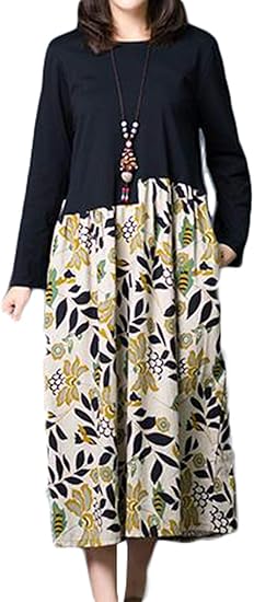 Amazon Ptorワンピース レディース 長袖 ロングワンピース 切り替え 花柄 きれいめ 綿 麻 ワンピース ゆったり 体型カバー マキシ ワンピース ロング丈 おしゃれ 秋 ワンピース チュニック 通販 Amazon Ptorワンピース レディース 長袖 ロングワンピース 切り替え 花柄 きれいめ 綿 麻 ワンピース ゆったり 体型カバー マキシ ワンピース ロング丈 おしゃれ 秋 ワンピース チュニック 通販