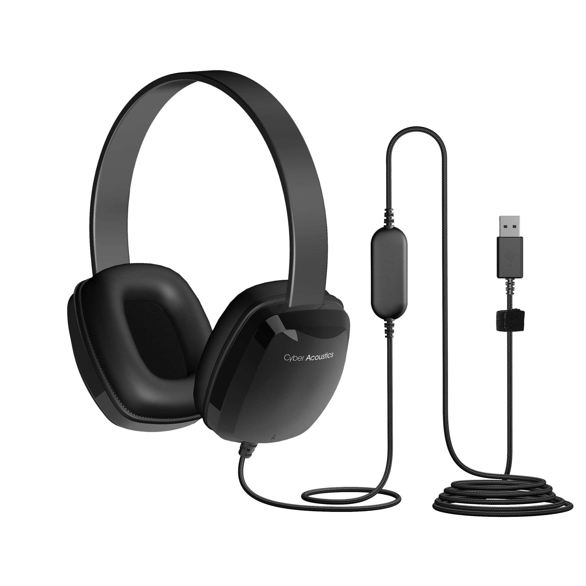 Photo 1 of Cyber Acoustics USB Stereo Headphones for PCs and Other USB Devices in The Office, Classroom or Home (ACM-6005)