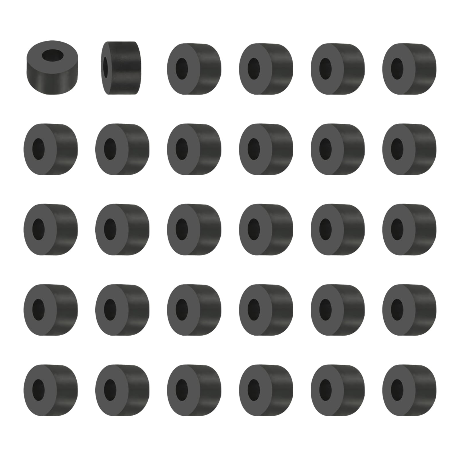 PATIKIL Multi Purpose Rubber Spacer, 30Pcs 4mm ID x 9mm OD x 5mm T Neoprene Round Anti-Vibration Isolation Pads Isolator Rubber Bushings Spacer Washer for HVAC Bolts Car Accessories