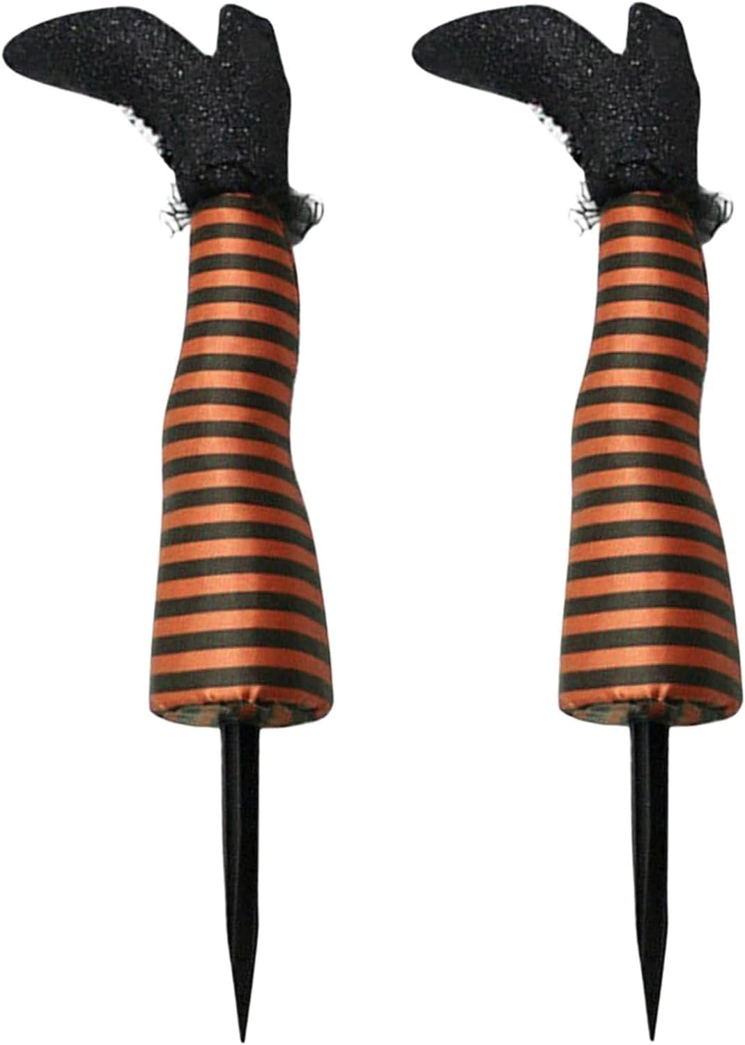 Decorative Garden Stakes - Teissuly Halloween Decorations Witch Legs Decor, 2PCS Halloween Witch Legs Yard Stakes, 2023 New Upgrade Wicked Witch Legs Prop for Indoor Outdoor Patio Garden Lawn Front Door Decoration (Orange)