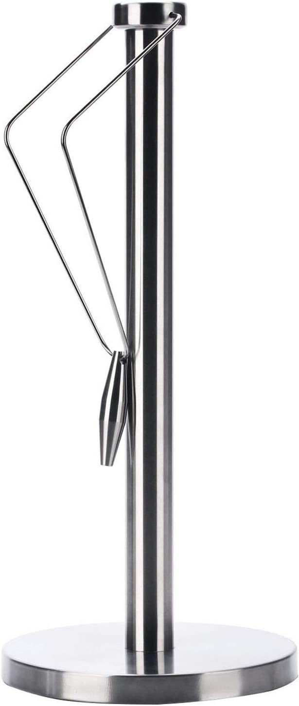 Mangata Kitchen Roll Holder with Non-Slip Mat, Stainless Steel Paper Towel Holder, Weighted Base