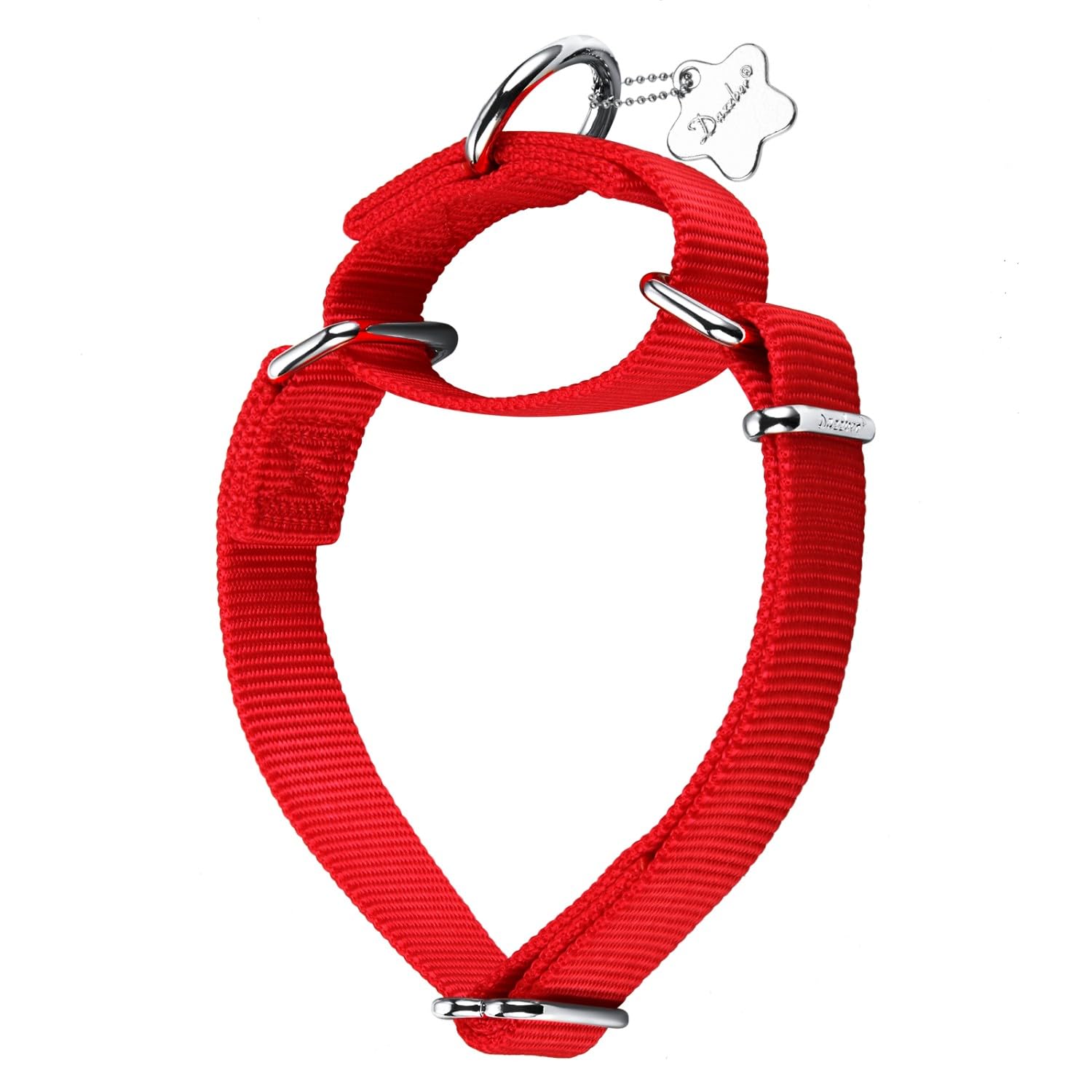 Dazzber Martingale Collars for Dogs Adjustable Durable Dog Collar Solid Color Nylon Dog Collars for Large/Medium/Small Dogs (Medium (Pack of 1), Red) — image 1