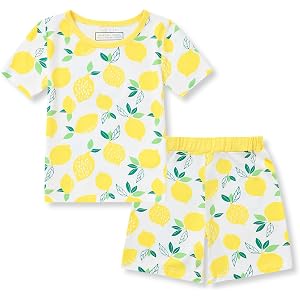 Mikrdoo Bamboo Viscose Toddler Girls Summer Pajamas 2Piece Snug Fit Short Sleeve Stretch Kids PJs Comfy Sleepwear 12M-6Y