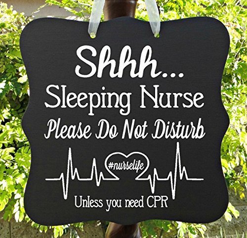 Sleeping Nurse Sign, Do Not Disturb, Front Door Sign, Door Sign, Door Hanger, Sleeping Sign, Night Shift Nurse, Nurse Gift