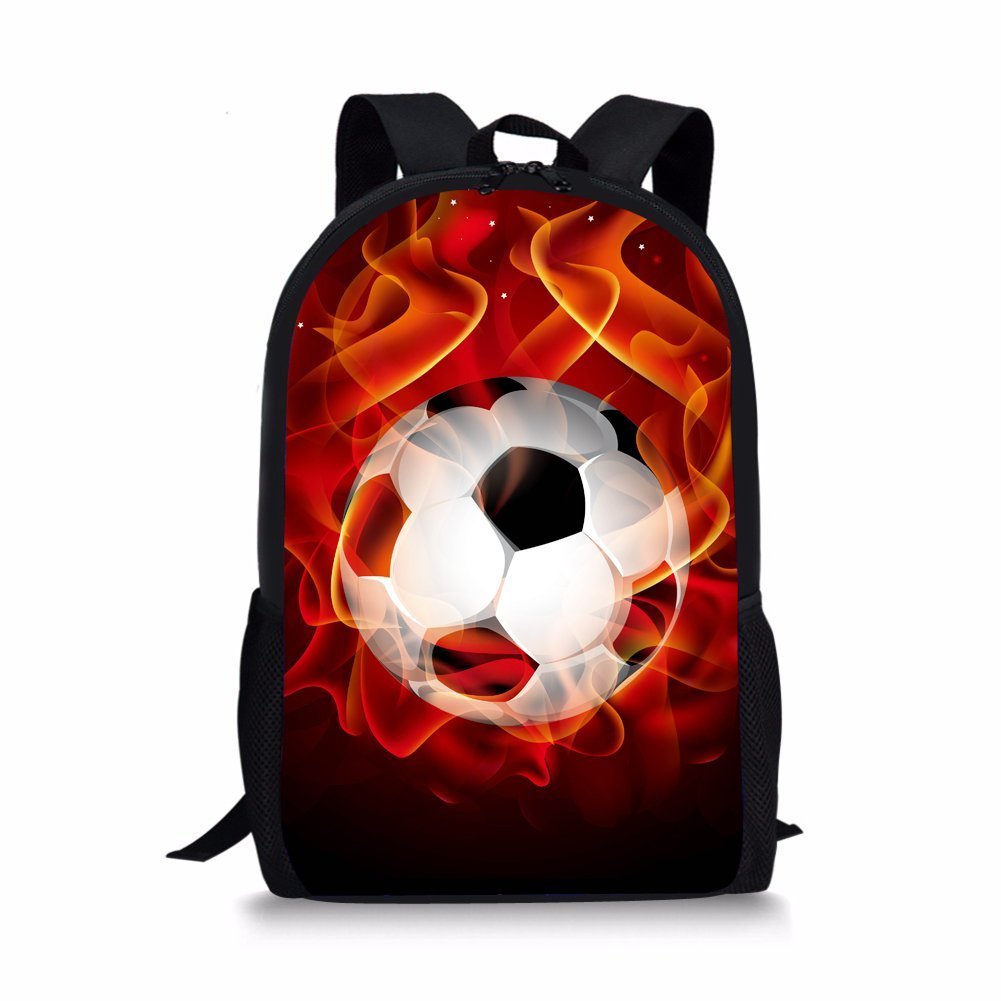 Showudesigns Personalized Young Boys Kids Backbag Durable Football Backpack Rucksack