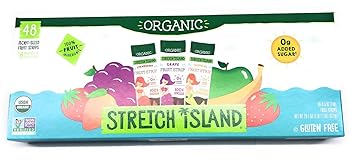 Stretch Island Organic Fruit Strips, Variety Pack: Tropical, Strawberry, & Grape (0g Added Sugar)