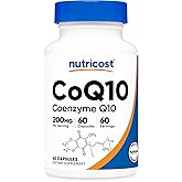 Nutricost CoQ10 200mg, 60 Vegetarian Capsules, 60 Servings - High Absorption, Vegetarian, Non-GMO, Coenzyme Q10