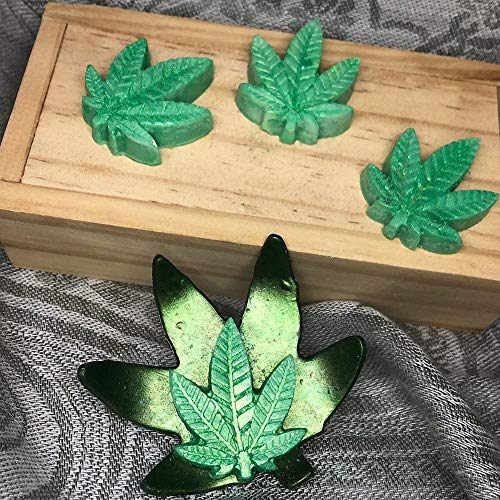 Fewo 2 Pack Marijuana Leaf Chocolate Candy Molds Maple Leaf Silicone Molds for Edible Jello Gummy Butter Fat Bomb Baking Cake Cookie Brownies Making Mini Soap Crayon Melts