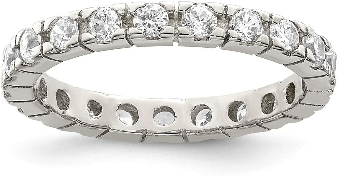 925 Sterling Silver Cubic Zirconia Polished Eternity Ring