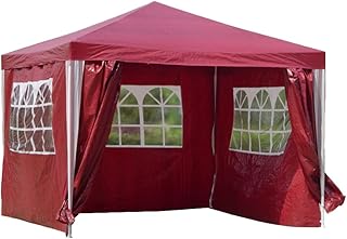 Kronenburg Pavillon WASSERDICHT PE Gartenzelt mit 4 Seitenteilen in Rot Farb- und Modellwahl