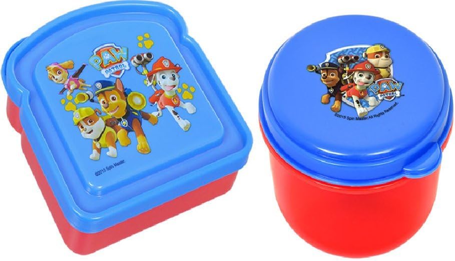Paw Patrol Sandwich Lunch Box and Snack Storage Container - Kids Plastic Reusable Meal Prep Travel On-The-Go with Lids 2 Piece Set