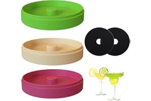 Margarita Salt Rimmer Set, 3-Tier Durable Salt Container Box with 2 Sponges, Easy-Clean Dish for Lime Juice Salt Sugar, Barte