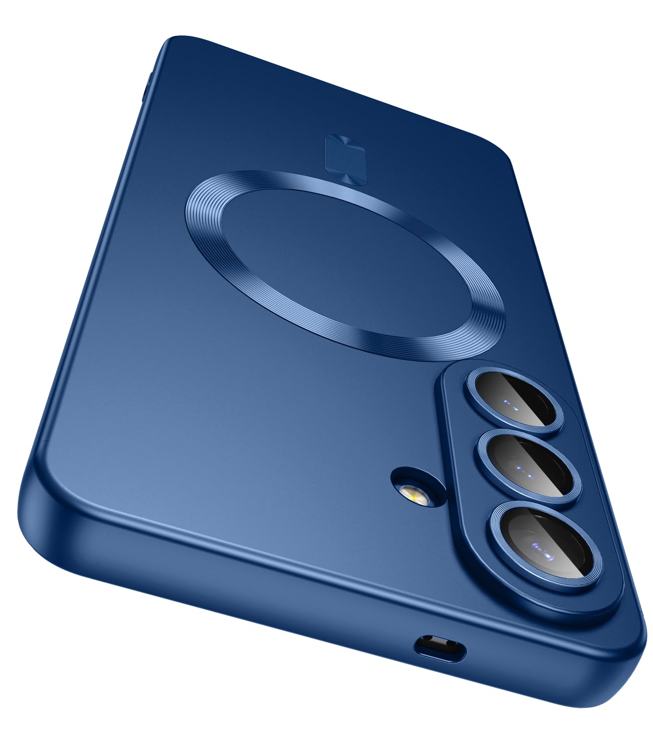 Photo 1 of LEKEVO Magnetic for Samsung Galaxy S26 Case [Compatible with MagSafe][Built-in Camera Lens Protector] Slim Soft Silicone Bumper Shockproof Metallic Luster Phone Case, Blue