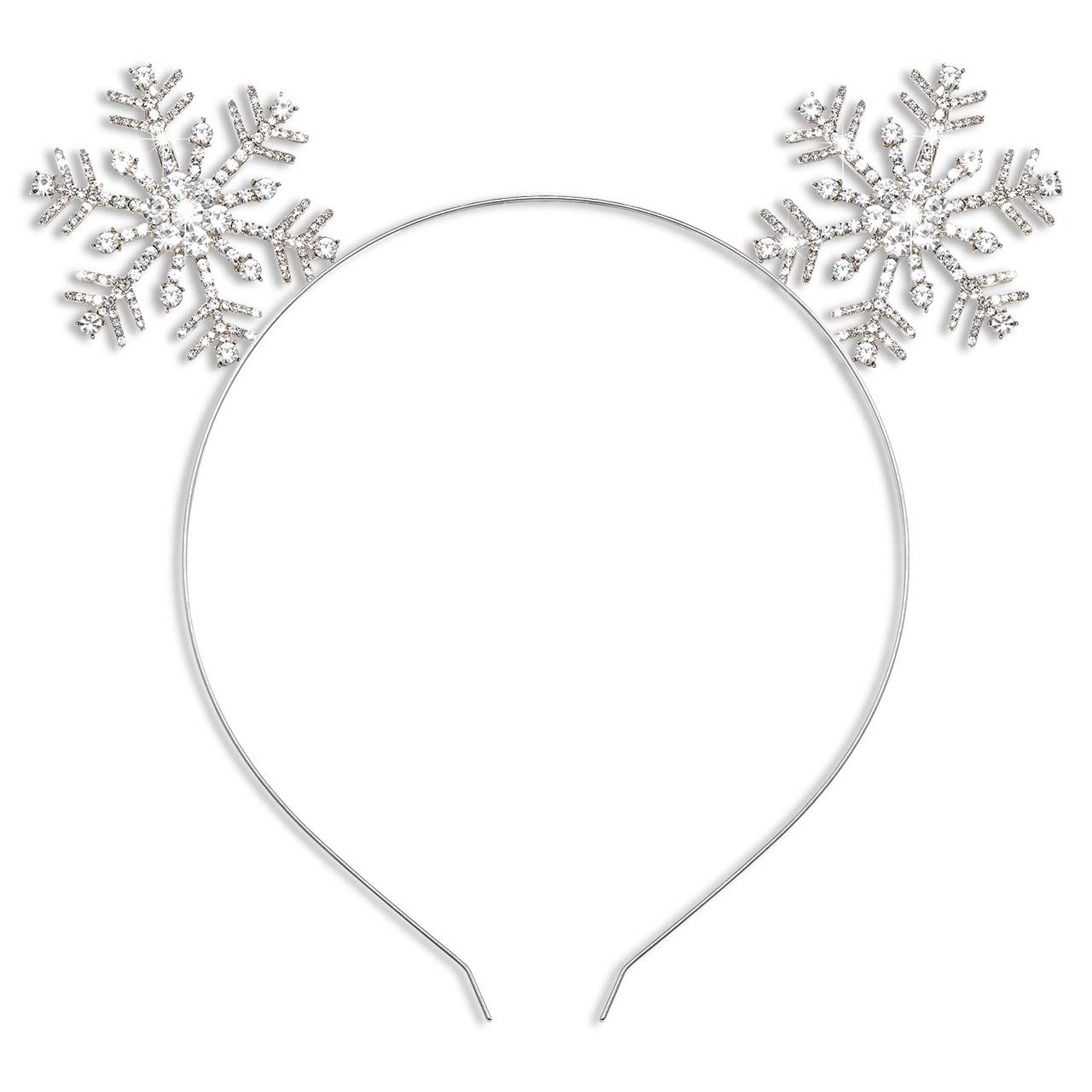 Photo 1 of ****One snowflake damaged**HSWE Christmas Headbands Xmas Rhinestone Snowflake Hairbands Crystal Merry Christmas Crown Hair Hoop Reindeer Antlers Tiara Headpiece Holiday Party Decoration