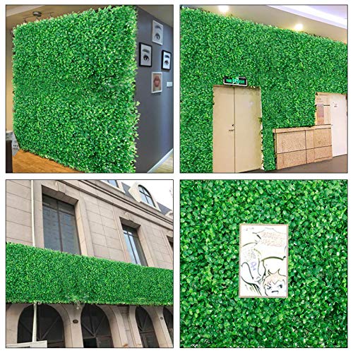 12 Pack Artificial Boxwood Panels Topiary Hedge Plant Milan Leave