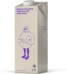 Minor Figures Organic Barista Oat Milk, Plant-Based, Gluten-Free, 32 fl oz, Shelf Stable, Non-GMO, Dairy-Free, No Sugar Added