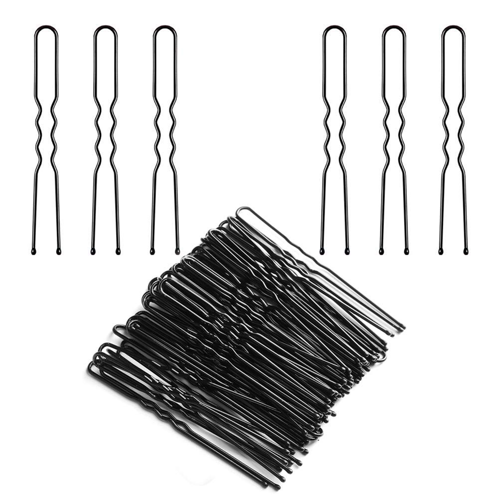 GIYOMI 100pcs Black Metal U-Shape Bobby Pins Curved Bun Hair Clip, Special Hair Pin Of The Studio for Girls Women and Hairdressing Salon : Beauty