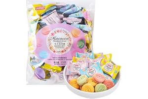 62 Assorted French Macarons Cookies - 376g, Sandwich Biscuits For Cream, Lemon, Strawberry Flavors, Crispy, Sweet and Delicio