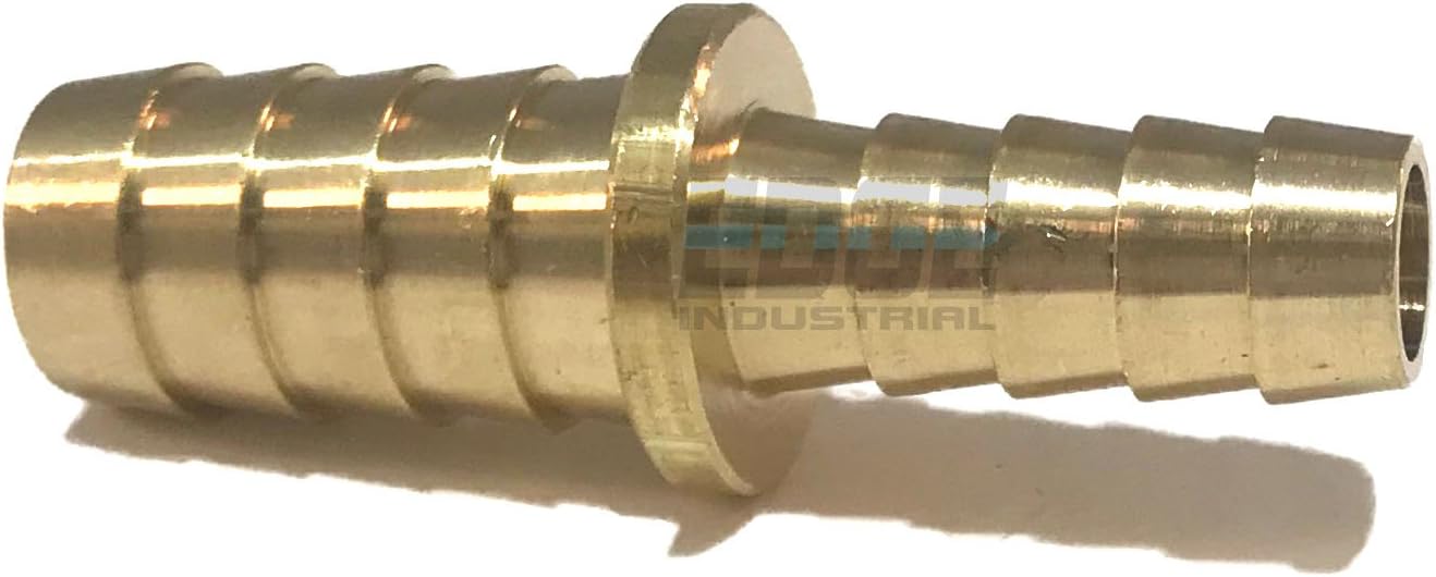 EDGE INDUSTRIAL 1/2" X 3/8" Hose ID Brass Barb Reducer SPLICER Fitting Fuel/AIR/Water/Oil/Gas/WOG (Qty 1) (Qty 01)