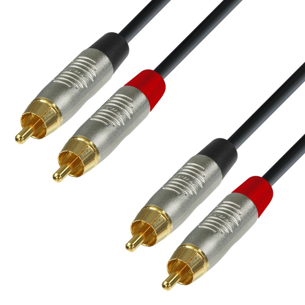 Adam Hall 4 Star Series 0.6m Rean 2x RCA Male to 2x RCA Male Audio Cable