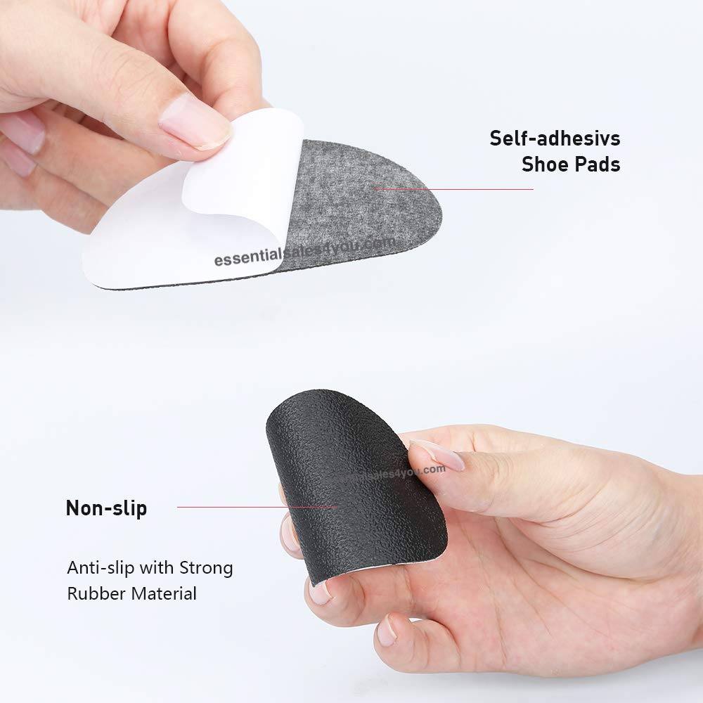 Anti-Slip Stick on Shoe Grip (16 pcs) Pads Non-Slip Rubber Adhesive Sole Protector No Slip Cushion Heel Replacement Pad Prevention