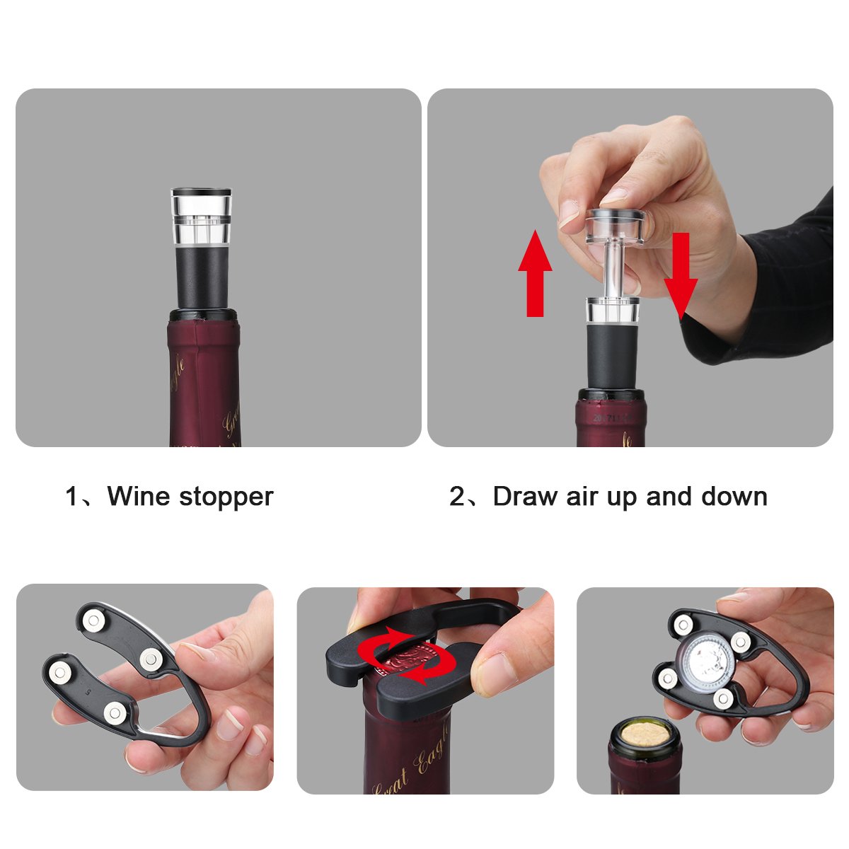 FLOUREON Wine Aerator Pourer Red Wine Aerator Pourer Quick Aerator Spout Premium Decanter Wine Accessories for Party Christmas Gift…