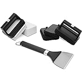 Weber&reg; 8‑Piece Griddle Cleaning Kit, Griddle Accessory Bundle | Heavy‑Duty Griddle Scraper, Scour Pads, Cleaning Stones, Easy‑Grip Handles for Deep Flat‑Top Grill Cleaning