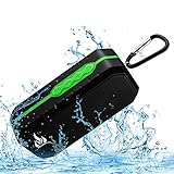 Bluetooth Wireless Speakers Waterproof IPX5 HD Enhanced Bass Outdoor Wireless Portable Phone Speakers Built-in Mic Support FM AUX TF Card USB iPhone iPad Android Phones Computer Etc. (Green)