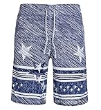 MR. R Men's Star Stripe Printed Beach Shorts Swim Trunks