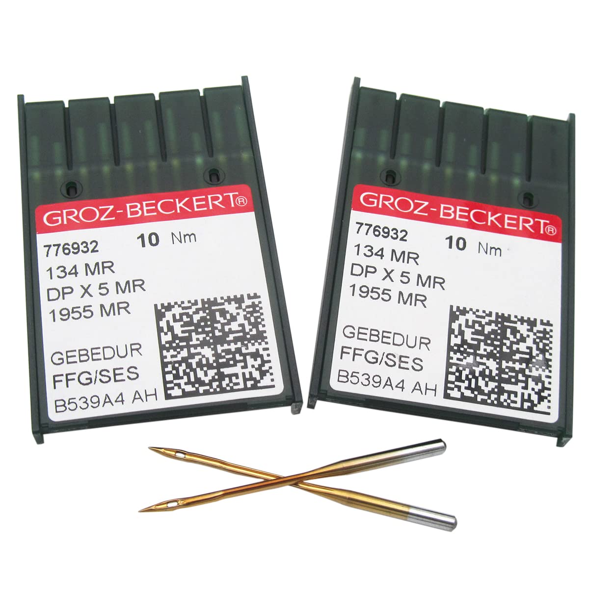 GROZ-BECKERT Needle in CKPSMS Clear Plastic Box-100 GROZ-BECKERT GEBEDUR 134 MR / 135X5 MR Titanium Quilting Machine Needles (100PCS Groz-Beckert-134MR 18/110)