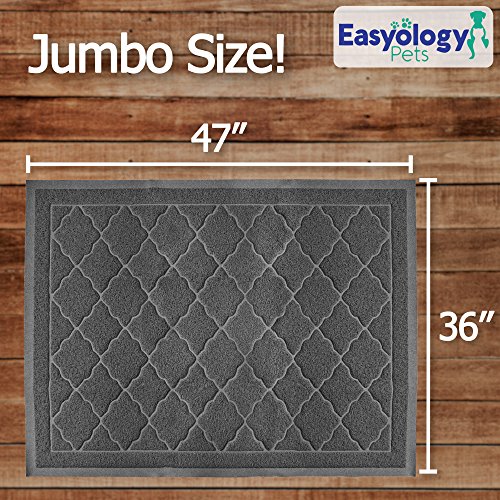 Jumbo Litter Mat 47" x 36" Cat Litter Mat, Traps Messes, Easy Clean, Durable, Non Toxic Trapper Rug - Litter Box Mat, Cat Mat, Kitty Litter Mat