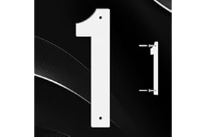 USENUMBER 3,4,5,6,7,8 Inch House Numbers for Outside,Unique Metal Address Numbers for House,Weatherproof Outdoor House Numbers with Available Complete A-Z Letters,White Metal Letters for Outdoor Signs（3",1）