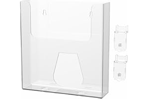 Marketing Holders 10 Pack Slatwall Brochure Holder 8.5" Wide Clear Acrylic Catalog Advertisement Display Wall Board Slat Magazine Rack