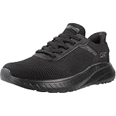 Skechers Men's Bobs Squad Chaos Solid Step Sneaker | Casual Shoe, Vegan, Hands Free Slip-Ins, Heel Pillow, Memory Foam, Machine Washable, No Tie Fit, Engineered Knit, Bungee Lace