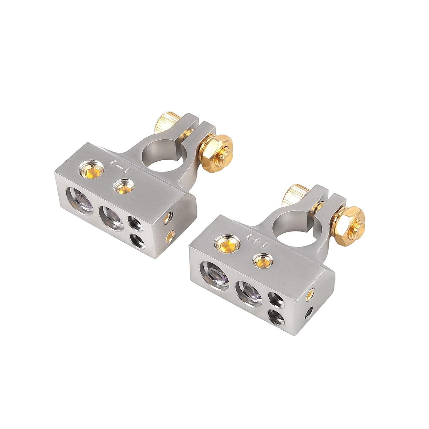 Morsetti Terminali Batteria Auto 20 Pezzi - 12V Positivo/Negativo In Lega Alluminio